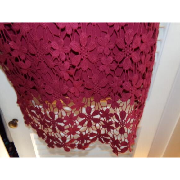 Vintage Monroe and Main maroon lace front tunic L Mint condition‎ - Picture 2 of 4